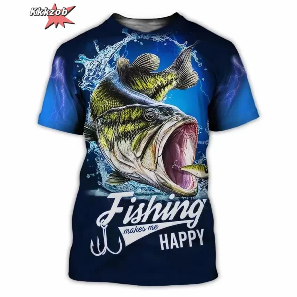 men's clothing 3d fishing pattern printed short sleeve oversized t shirt fishing fishing outdoor clothing short sleeve top