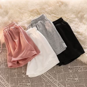 elegant korean wide leg shorts pants fashion women summer 2025 new high waist pocket short casual streetwear sweatpant clothes