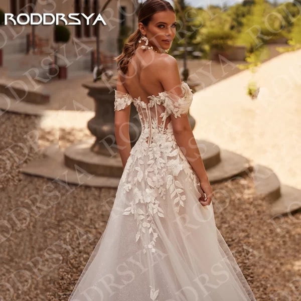 roddrsya charming off the shoulder wedding dresses applique lace robe de mariée sweetheart tulle a line bridal gown customized
