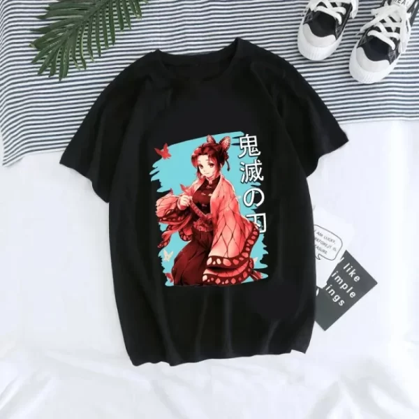 women's t shirt kaus grafis anime demon slayer uniseks tanjirou kamado kaus wanita kimetsu kaus wanito printed harajuku t shirt