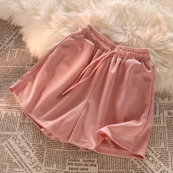elegant korean wide leg shorts pants fashion women summer 2025 new high waist pocket short casual streetwear sweatpant clothes