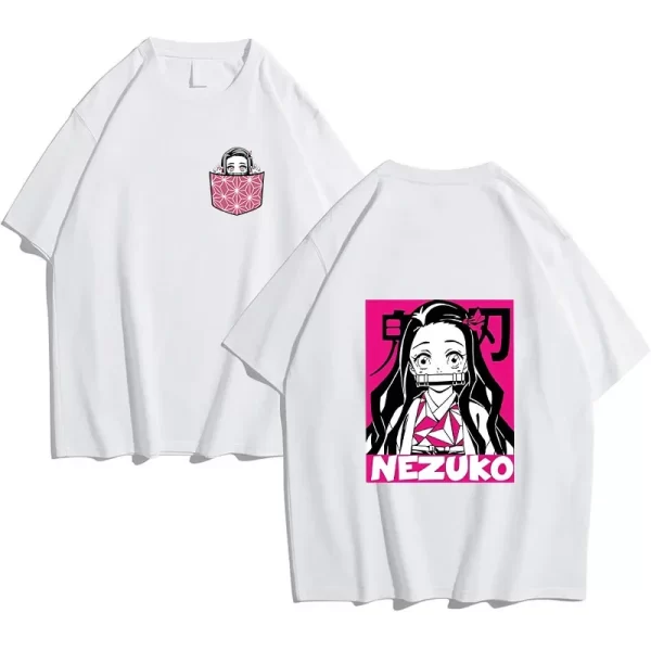 japanese anime demon slayer new women's t shirt nezuko female tanjirou kamado graphic tee shirt manga y2k 7 color short sleeve