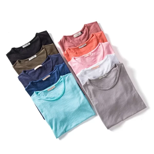 100% cotton men t shirt casual soft fitness summer thin t shirts men's home clothes o neck short sleeve soild t shirt for men