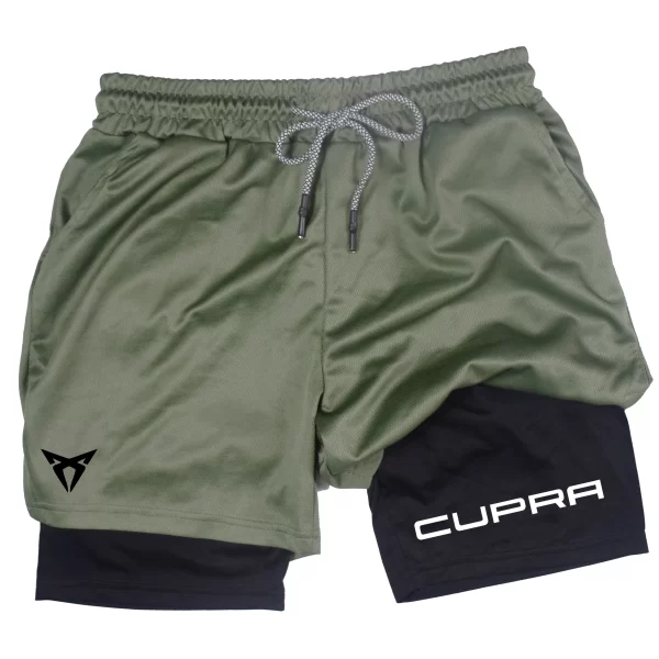 men's two in one sports shorts breathable casual quick drying double layer shorts summer running sportswear bottoms m 3xl rl0244