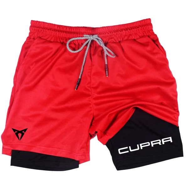 men's two in one sports shorts breathable casual quick drying double layer shorts summer running sportswear bottoms m 3xl rl0244