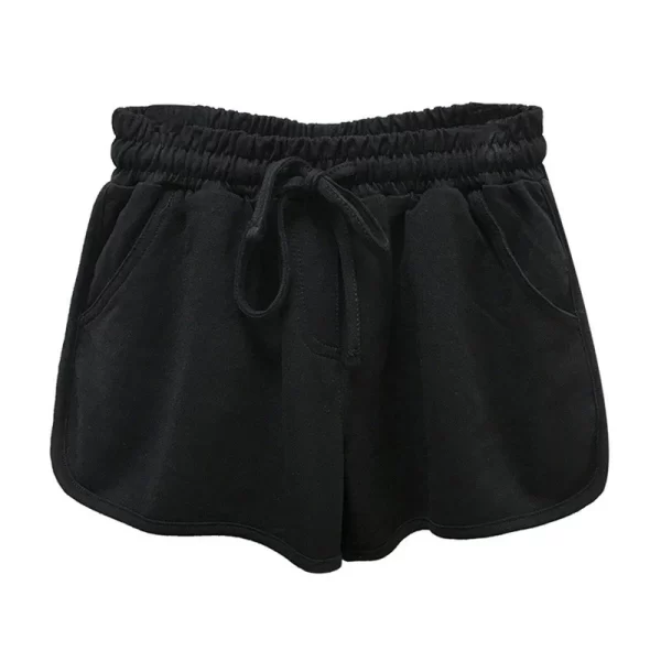 summer loose shorts women fashion casual fitness shorts ladies grey black solid high waist shorts elastic waist 2023